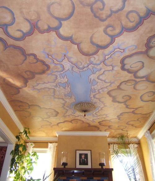 Tibetian Clouds ceiling mural by Scott Guion