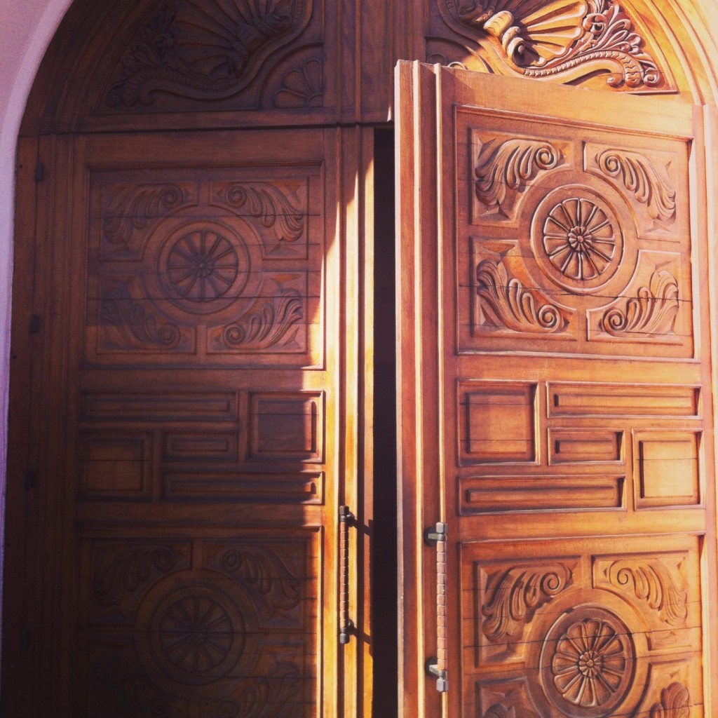 Carved Wood Hacienda Style Doors