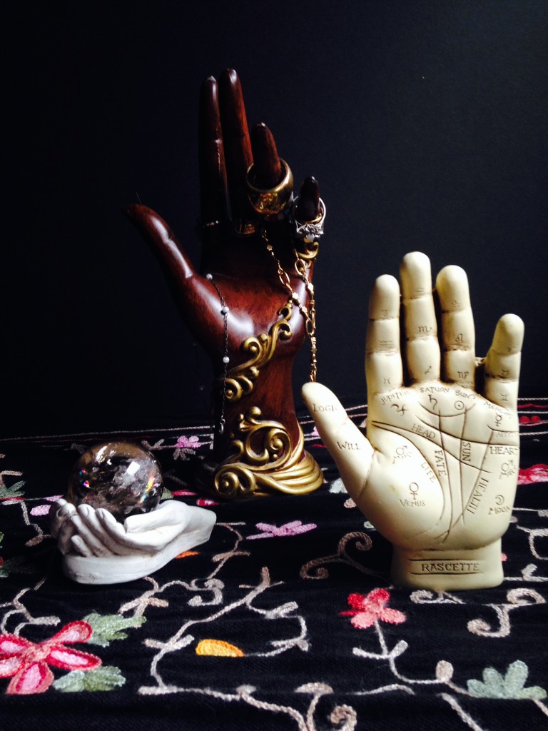 Eclectic collection of hand sculptures