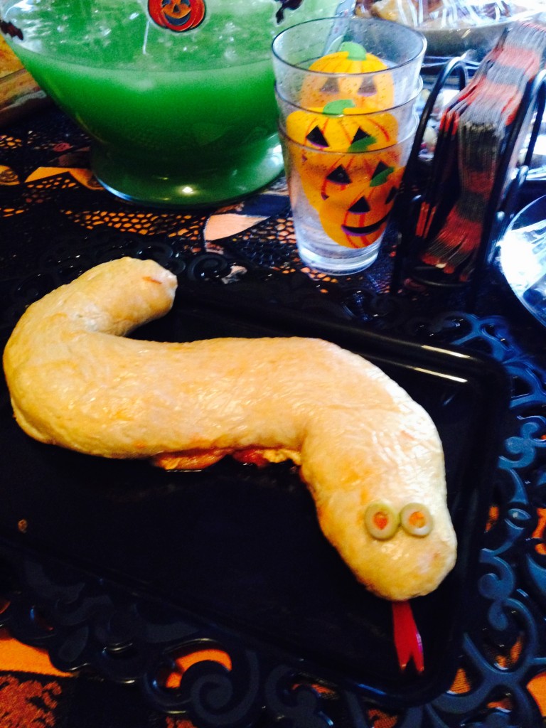 I got the idea for this calzone snake from AllRecipes. 