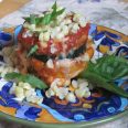 Polenta Zucchini Eggplant Stacks with Basil